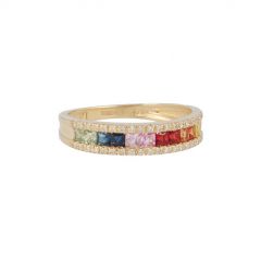 Yeva | Ring 14 Carat Yellow gold | Diamond Sapphire