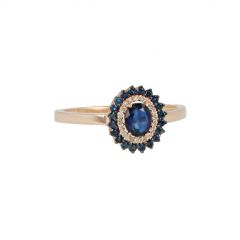 Yeva | Ring 14 Carat Pink Gold | Diamond Sapphire
