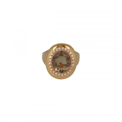 Sundrops | Ring 14 Caarat Pink Gold | Smokey Quartz Entourage 