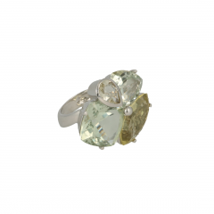 Sundrops | Ring  White Gold | Lemon Qua & Prasiolite