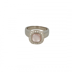 Sundrops | Ring 14 Carat White Gold | Diamonds Pink Mother of Pearl