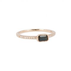 Yeva | Ring 14 Carat Pink Gold | Diamonds & Sapphire Baguette