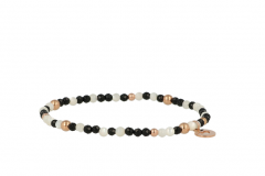 Sundrops | Bracelet Pink gold | Onyx -  mother of paerl