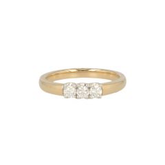 W | Diamond Alliance Ring Yellow Gold | 3 x 0.10ct