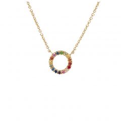 Yeva | necklace yellow gold open heart | Rainbow