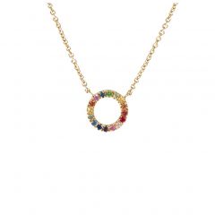 Yeva | necklace yellow gold open heart | Rainbow