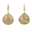 Sundrops | Earrings 14 Carat Yellow gold | Rutilated Quartz 20 x 20 mm