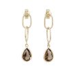 Sundrops | Earrings 14 Carat Yellow gold | Smoky Quartz & Links