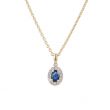 Lux | Pendant Lady Lux 14 Carat Yellow & White gold | Diamonds Sapphire Oval