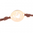 Symbol Collection Armband Sterrenbeeld Boogschutter 14 Karaat Roségoud met geknoopt bruin koord