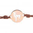 Symbol Collection Armband Sterrenbeeld Ram 14 Karaat Roségoud met geknoopt bruin koord