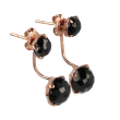 Oorbellen 14krt roségoud met onyx