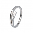 14krt witgouden slagring 1 diamant 0.050crt