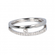 14krt witgouden ring fantasie met diamant