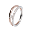 14krt wit- en roségouden ring fantasie met diamant