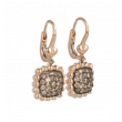 Yeva | 18carat Pinkgold Square Earrings | Brown Diamond 