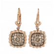 Yeva | 18carat Pinkgold Square Earrings | Brown Diamond 