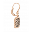 Yeva | 18carat Pinkgold Square Earrings | Brown Diamond 