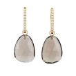 Varivello Set | 18 Carat Yellow Gold Fine Large Diamonds | Smoky Quartz 20 x 15 mm