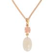 BRON | Catch Pendant | Sapphire & Moonstone | Pink gold