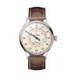 Meistersinger Pangaea Day Date PDD903 Automatic steel case ivory dial dark brown strap
