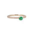 Yeva | Ring 14 Carat Pink Gold | Emerald Diamond