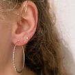 Dot | Earrings 14 Carat White Gold | Twisted Ø40 mm