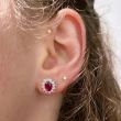 Lux | Earring Lady Lux 14 Carat White Gold | Diamonds Ruby M