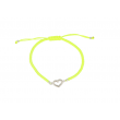 Kek | Bracelet 14 carat White gold Heart | Neon Yellow