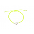 Sundrops | Bracelet White Gold Heart | Neon Yellow