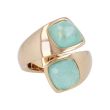 Sundrops | Ring 14 Carat Pink Gold | Turquoise & Rutilated Quartz doublets