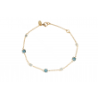 Yeva | 14carat Yellowgold Bracelet | Blue topas and Aquamarine