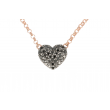 Yeva | 14carat Pinkgold Necklace | Black Diamond Heart