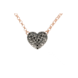Yeva | 14carat Pinkgold Necklace | Black Diamond Heart