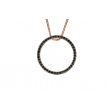 Yeva | 14carat Pinkgold Pendant| Black Diamond Circle