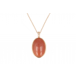 Sundrops | Pendant 18 Carat Pinkgold Moonstone Oval | 28x20mm