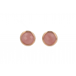Sundrops | Earstuds 14 Carat Pink gold | chalcedony
