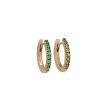 Varivello Fine Line | Pink Gold Earrings | Small Tsavorite 
