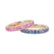 Yeva | Alliance Ring Pink Gold | Green Sapphire