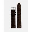 Meistersinger calf leather strap with crocodile grain (flat)| 18mm | Brown