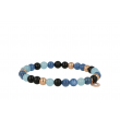 Sundrops | Bracelet Pink gold | Onyx-Kyanite-Aquamarine
