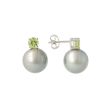 Sundrops | Ear Studs White Gold | Pearl & Peridot