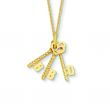 Minitials Three Key To My Heart Necklace | 18ct Gold