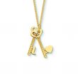 Minitials Two Key To My Heart Necklace | 18ct Gold