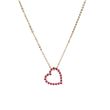 Yeva | necklace yellow gold open heart | Rubies