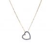 Yeva | necklace yellow gold open heart | Blue Sapphire