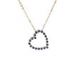 Yeva | necklace yellow gold open heart | Blue Sapphire