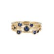 Yeva | Ring Yellow gold Fantasy | 7 Blue Sapphires