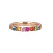 Yeva | Half Alliance Ring | Rainbow Sapphires 1.47ct