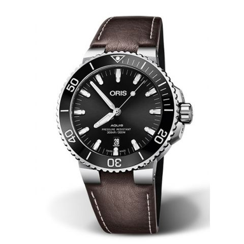 Oris Aquis Date Black-Leather | 43.5MM